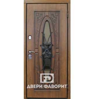 дверь из стали со стеклом, ковкой и терморазрывом