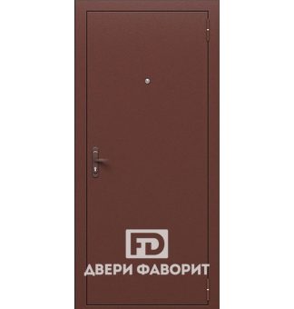 Недорогая дверь с одним замком и покрытием цинкогрунт